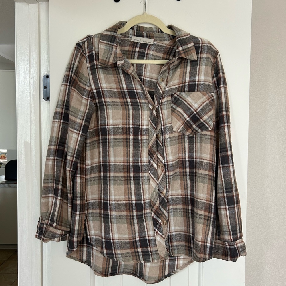 Plaid Button-Up Shirt